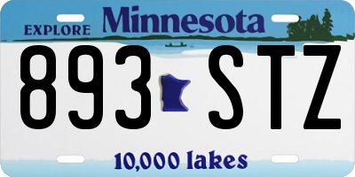 MN license plate 893STZ