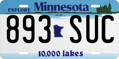 MN license plate 893SUC