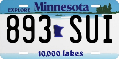MN license plate 893SUI