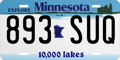 MN license plate 893SUQ