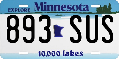 MN license plate 893SUS