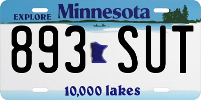 MN license plate 893SUT