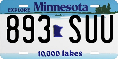 MN license plate 893SUU