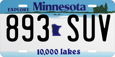 MN license plate 893SUV