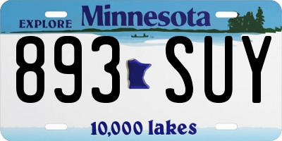 MN license plate 893SUY