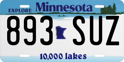 MN license plate 893SUZ