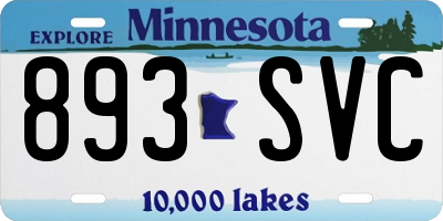MN license plate 893SVC