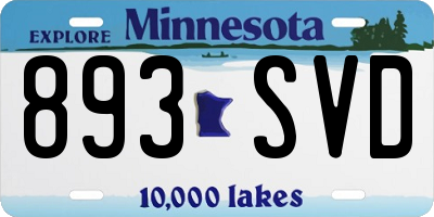 MN license plate 893SVD