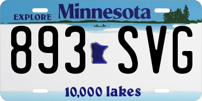 MN license plate 893SVG