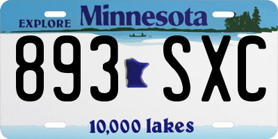 MN license plate 893SXC