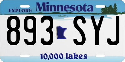 MN license plate 893SYJ