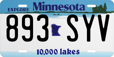 MN license plate 893SYV
