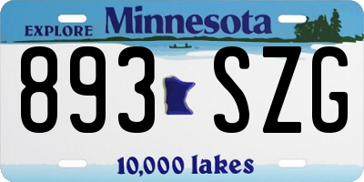 MN license plate 893SZG