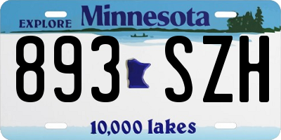 MN license plate 893SZH