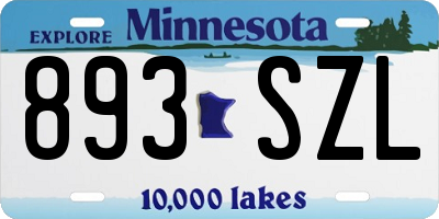 MN license plate 893SZL