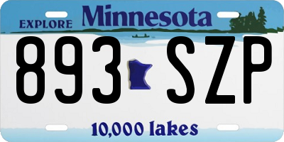 MN license plate 893SZP