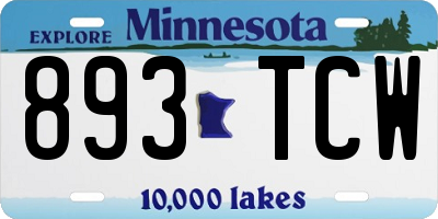 MN license plate 893TCW