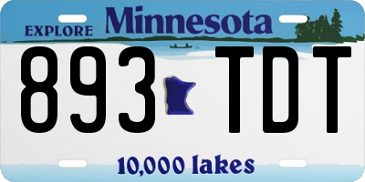 MN license plate 893TDT