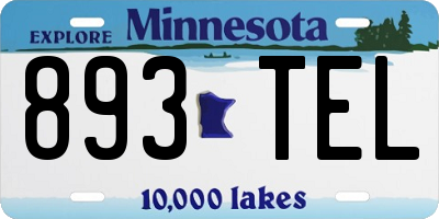 MN license plate 893TEL