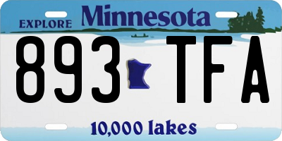 MN license plate 893TFA
