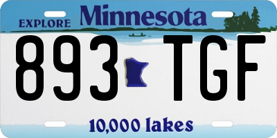 MN license plate 893TGF