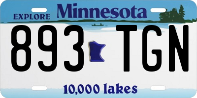 MN license plate 893TGN