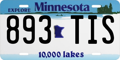 MN license plate 893TIS