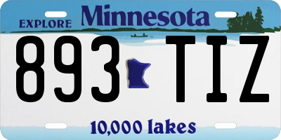 MN license plate 893TIZ