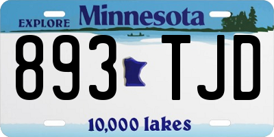 MN license plate 893TJD