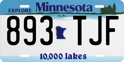 MN license plate 893TJF