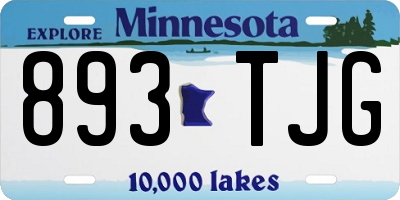MN license plate 893TJG