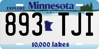 MN license plate 893TJI