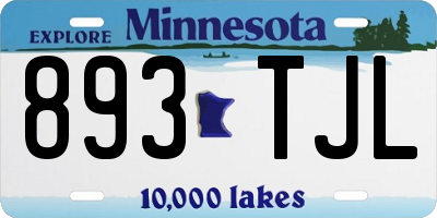 MN license plate 893TJL