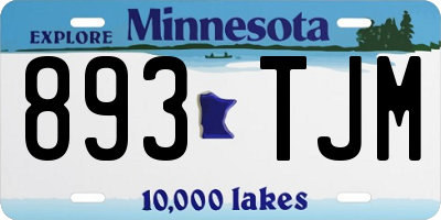 MN license plate 893TJM