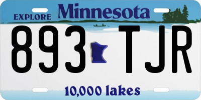 MN license plate 893TJR