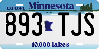 MN license plate 893TJS