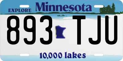MN license plate 893TJU