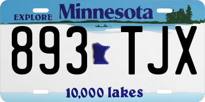 MN license plate 893TJX