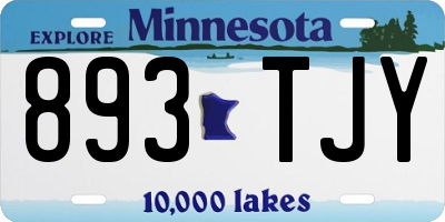 MN license plate 893TJY