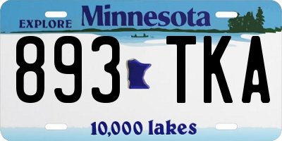 MN license plate 893TKA