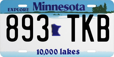 MN license plate 893TKB