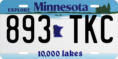 MN license plate 893TKC