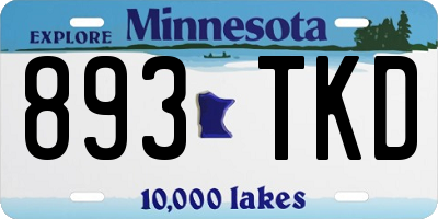 MN license plate 893TKD