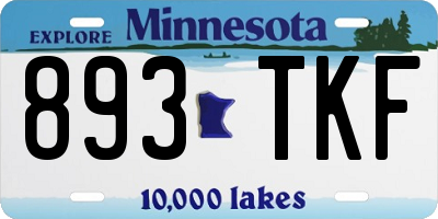 MN license plate 893TKF
