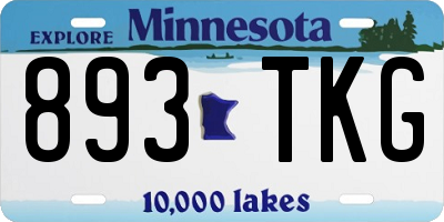 MN license plate 893TKG