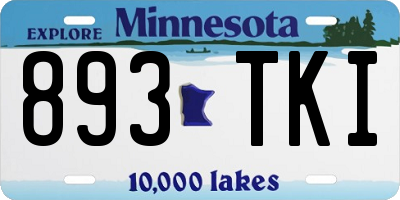 MN license plate 893TKI