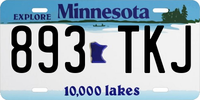 MN license plate 893TKJ