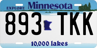 MN license plate 893TKK