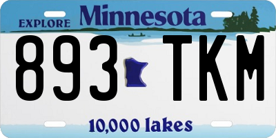 MN license plate 893TKM