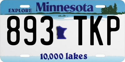 MN license plate 893TKP